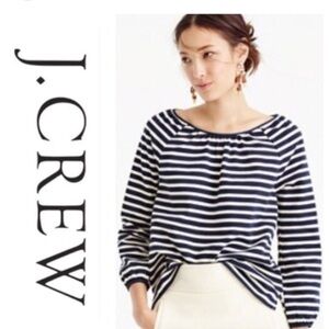 JCrew Navy Striped Blouse size Large